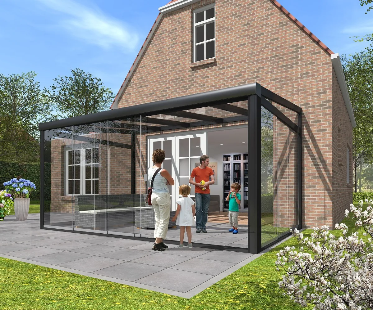 Terrassenüberdachung von PIRON Metallbau: Terrassenüberdachung Sommergarten Schiebeanlage Wintergarten